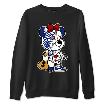 1s Rare Air shirts to match jordans Stitched Hustle Bear sneaker match tees Air Jordan 1 High OG Rare Air Deep Royal Blue match shoes to clothes SNRT Sneaker Tees unisex cotton Black 2 shirts