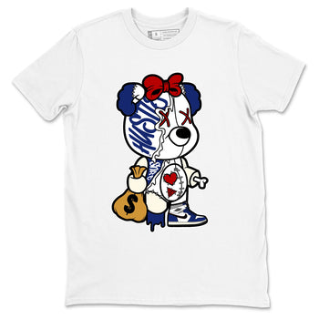 1s Rare Air shirts to match jordans Stitched Hustle Bear sneaker match tees Air Jordan 1 High OG Rare Air Deep Royal Blue match shoes to clothes SNRT Sneaker Tees unisex cotton White 2 shirts