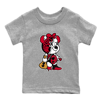 12s Flu Game shirts to match jordans Stitched Hustle Bear sneaker match tees Air Jordan 12 Retro Flu Game match shoes to clothes SNRT Sneaker Tees Youth Baby Heather Grey 2 tee