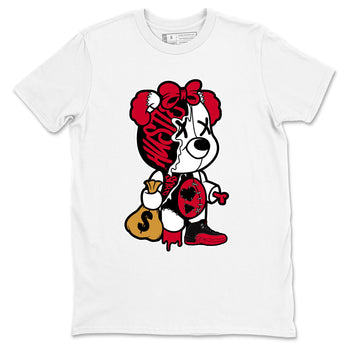 12s Flu Game shirts to match jordans Stitched Hustle Bear sneaker match tees Air Jordan 12 Retro Flu Game match shoes to clothes SNRT Sneaker Tees unisex cotton White 2 shirts