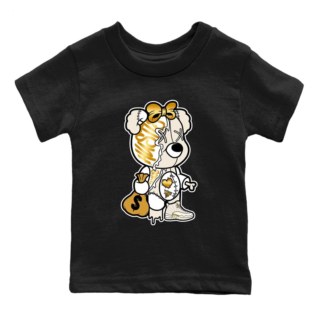 12s Phantom shirts to match jordans Stitched Hustle Bear sneaker match tees Air Jordan 12 WMNS Phantom match shoes to clothes SNRT Sneaker Tees Youth Baby Black 2 tee