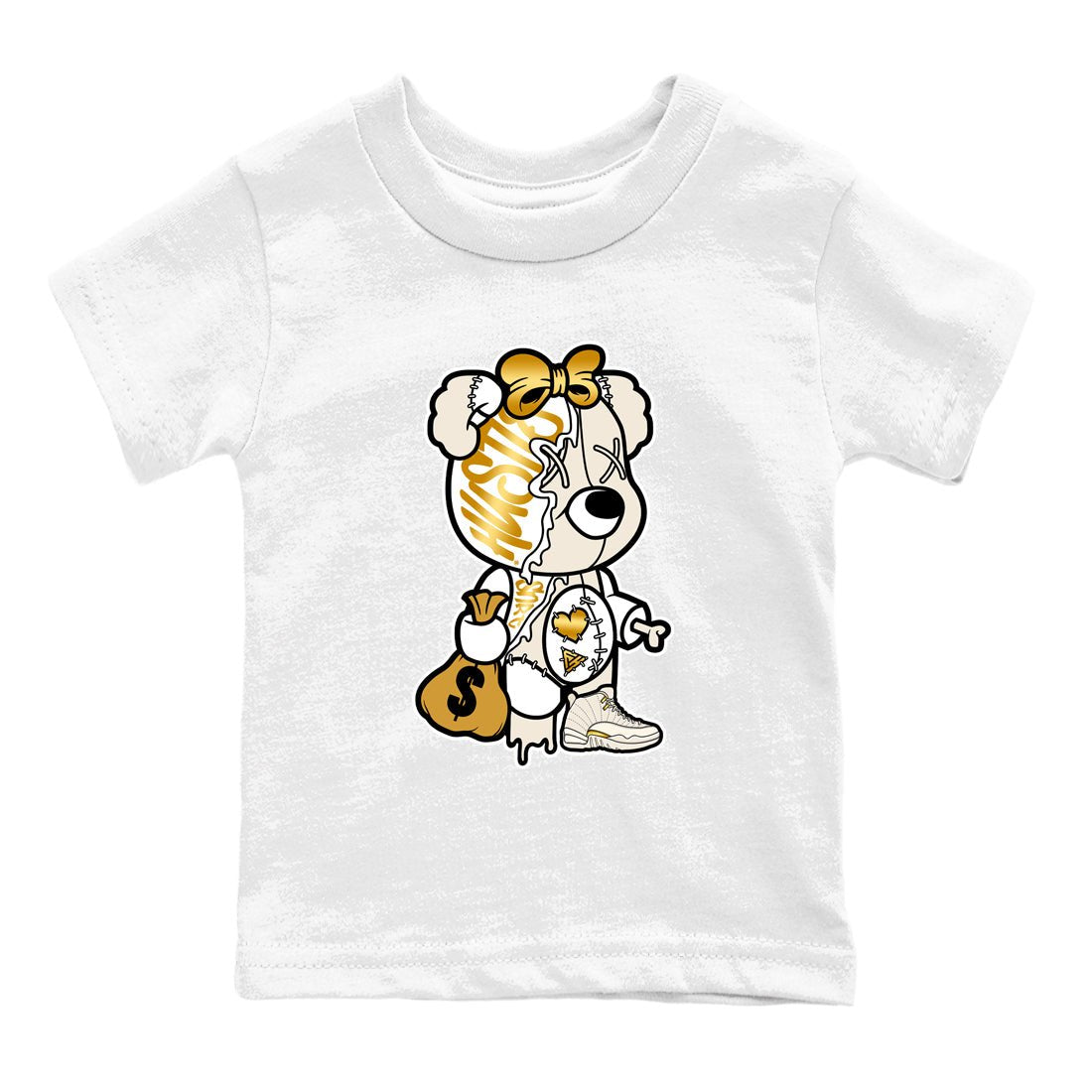 12s Phantom shirts to match jordans Stitched Hustle Bear sneaker match tees Air Jordan 12 WMNS Phantom match shoes to clothes SNRT Sneaker Tees Youth Baby White 2 tee