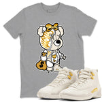 12s Phantom shirts to match jordans Stitched Hustle Bear sneaker match tees Air Jordan 12 WMNS Phantom match shoes to clothes SNRT Sneaker Tees unisex cotton Heather Grey 1 shirts