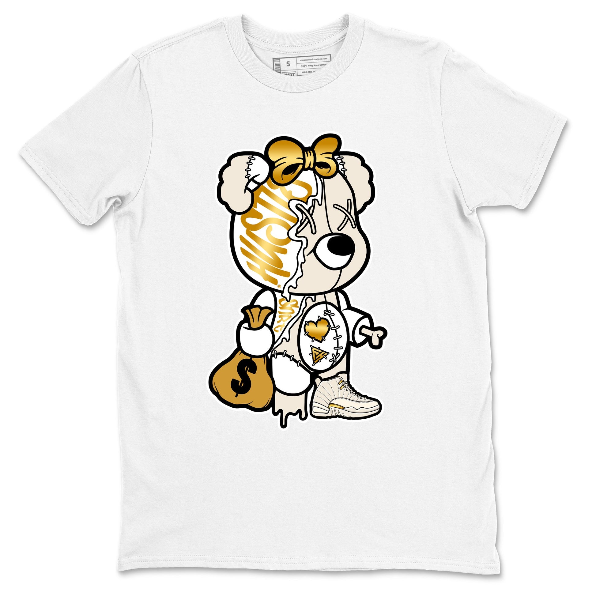 12s Phantom shirts to match jordans Stitched Hustle Bear sneaker match tees Air Jordan 12 WMNS Phantom match shoes to clothes SNRT Sneaker Tees unisex cotton White 2 shirts