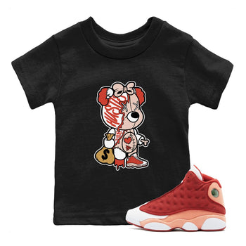 13s Dune Red shirts to match jordans Stitched Hustle Bear unique Halloween sneaker tee Air Jordan 13 Dune Red SNRT Sneaker Tees streetwear brand Baby and Youth Black 1 cotton tee