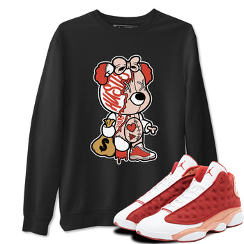 13s Dune Red shirts to match jordans Stitched Hustle Bear unique Halloween sneaker tee Air Jordan 13 Dune Red SNRT Sneaker Tees streetwear brand Black 1 unisex cotton tee