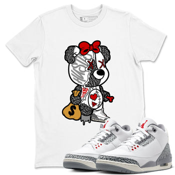 3s Cement Grey shirts to match jordans Stitched Hustle Bear unique Halloween sneaker tee Air Jordan 3 Cement Grey SNRT Sneaker Release Tees unisex cotton White 1 crew neck shirts