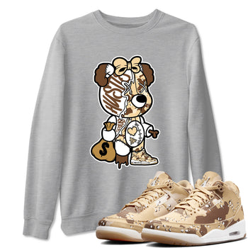 WNBA x Air Jordan 3 _esert Camo shirts to match jordans Stitched Hustle Bear unique Halloween sneaker tee Air Jordan 3 Desert Camo SNRT Sneaker Release Tees Clothing Sneakerhead ShirtsHeather Grey 1 unisex cotton tee