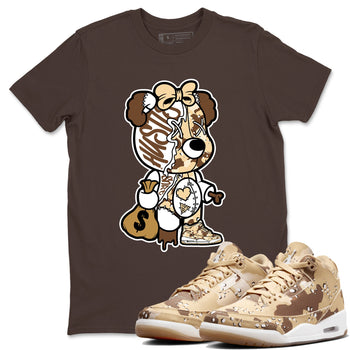 WNBA x Air Jordan 3 _esert Camo shirts to match jordans Stitched Hustle Bear unique Halloween sneaker tee Air Jordan 3 Desert Camo SNRT Sneaker Release Tees Clothing Sneakerhead ShirtsDark Chocolate 1 unisex cotton tee