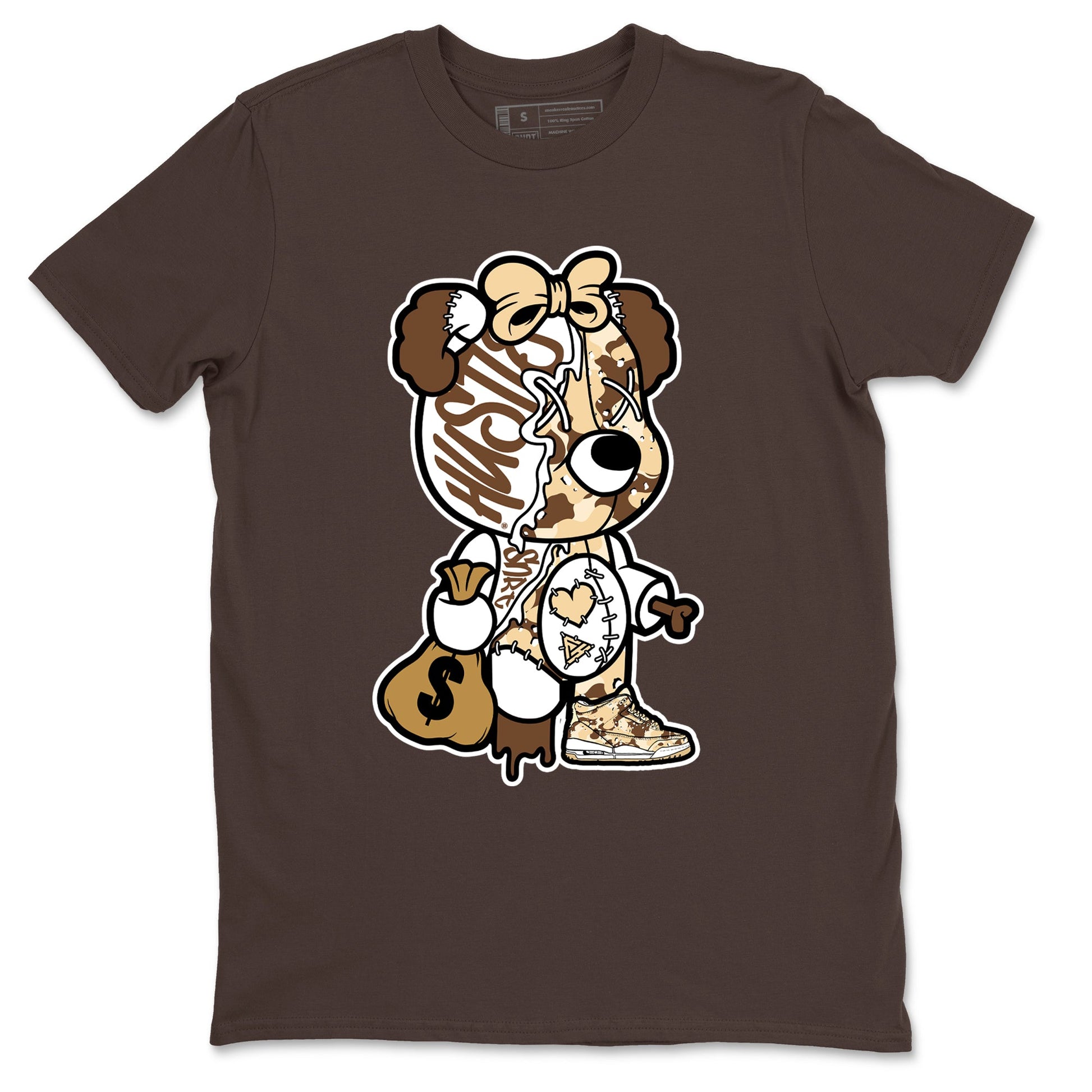 WNBA x Air Jordan 3 _esert Camo shirts to match jordans Stitched Hustle Bear unique Halloween sneaker tee Air Jordan 3 Desert Camo SNRT Sneaker Release Tees Clothing Sneakerhead ShirtsDark Chocolate 2 unisex cotton tee