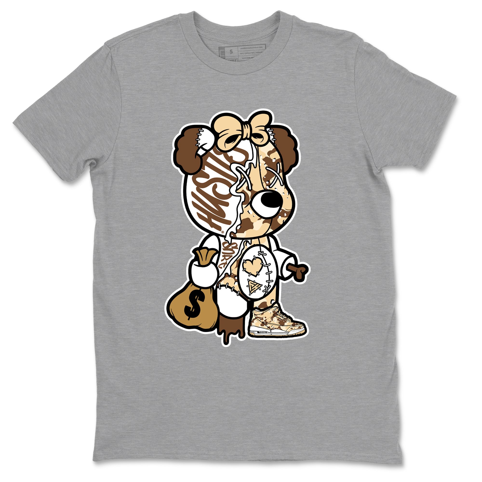 WNBA x Air Jordan 3 _esert Camo shirts to match jordans Stitched Hustle Bear unique Halloween sneaker tee Air Jordan 3 Desert Camo SNRT Sneaker Release Tees Clothing Sneakerhead ShirtsHeather Grey 2 unisex cotton tee