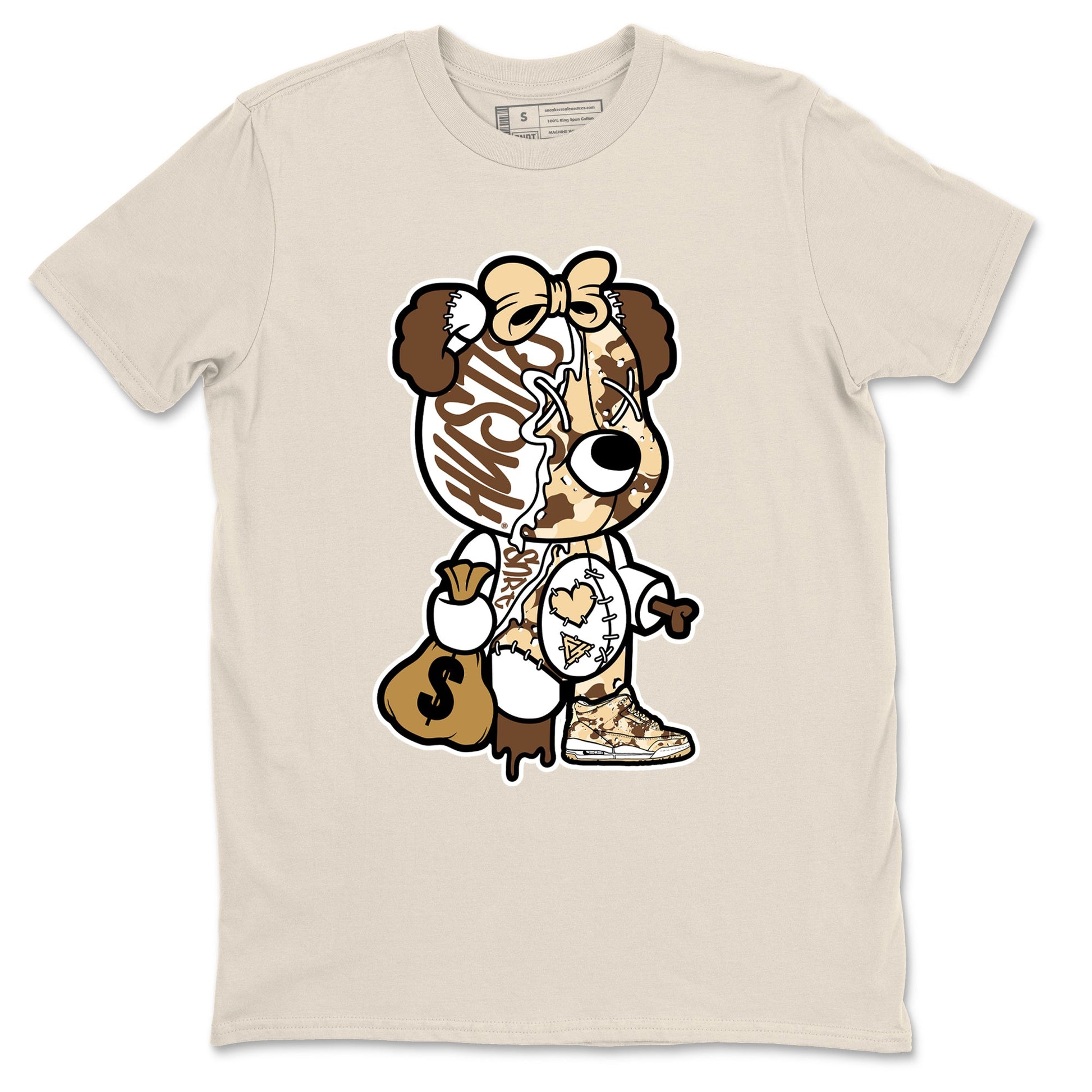 WNBA x Air Jordan 3 _esert Camo shirts to match jordans Stitched Hustle Bear unique Halloween sneaker tee Air Jordan 3 Desert Camo SNRT Sneaker Release Tees Clothing Sneakerhead ShirtsNatural 2 unisex cotton tee