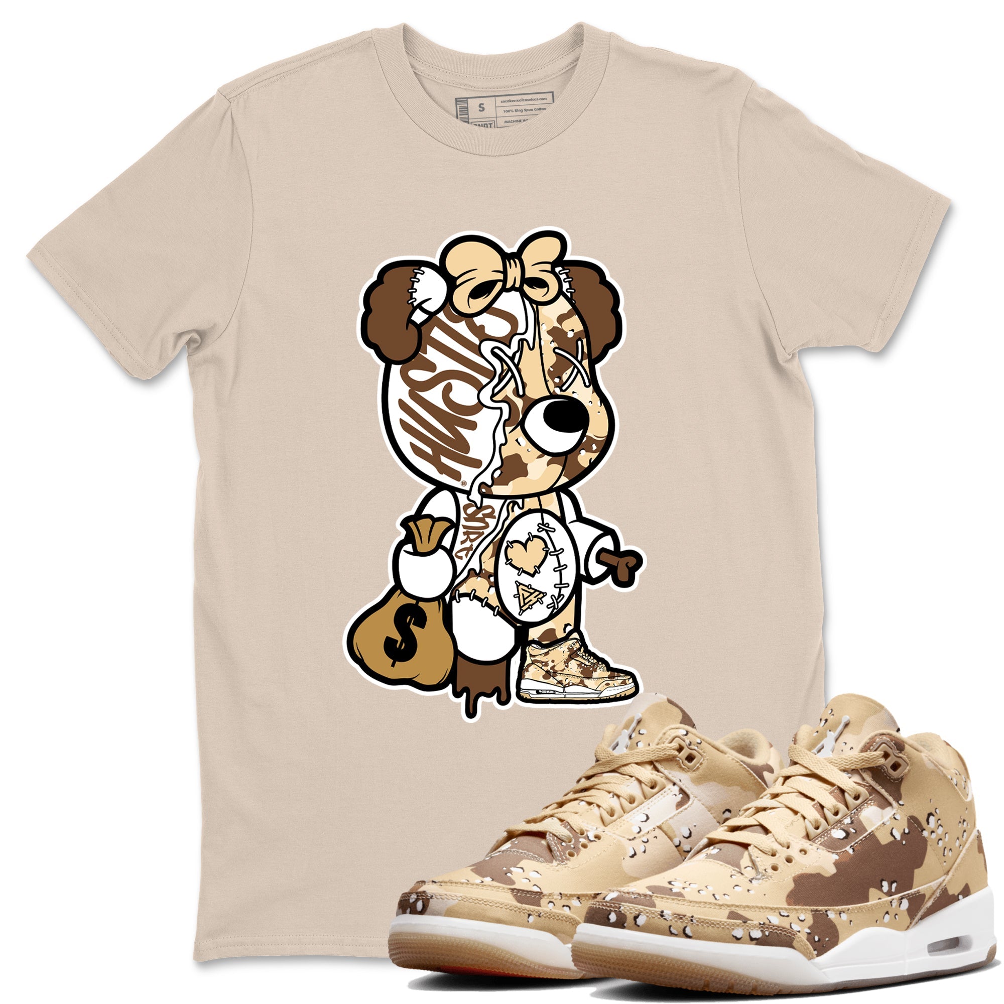 WNBA x Air Jordan 3 _esert Camo shirts to match jordans Stitched Hustle Bear unique Halloween sneaker tee Air Jordan 3 Desert Camo SNRT Sneaker Release Tees Clothing Sneakerhead ShirtsSand 1 unisex cotton tee