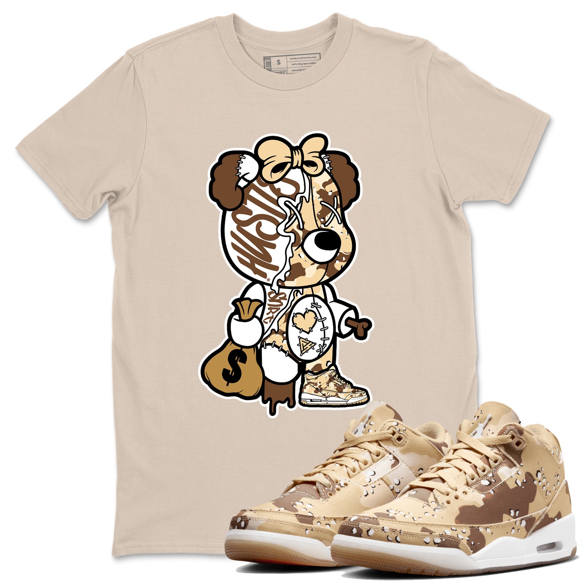 WNBA x Air Jordan 3 _esert Camo shirts to match jordans Stitched Hustle Bear unique Halloween sneaker tee Air Jordan 3 Desert Camo SNRT Sneaker Release Tees Clothing Sneakerhead ShirtsSand 1 unisex cotton tee