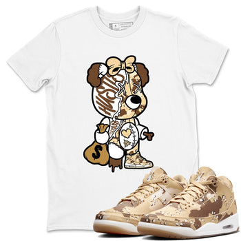 WNBA x Air Jordan 3 _esert Camo shirts to match jordans Stitched Hustle Bear unique Halloween sneaker tee Air Jordan 3 Desert Camo SNRT Sneaker Release Tees Clothing Sneakerhead ShirtsWhite 1 unisex cotton tee
