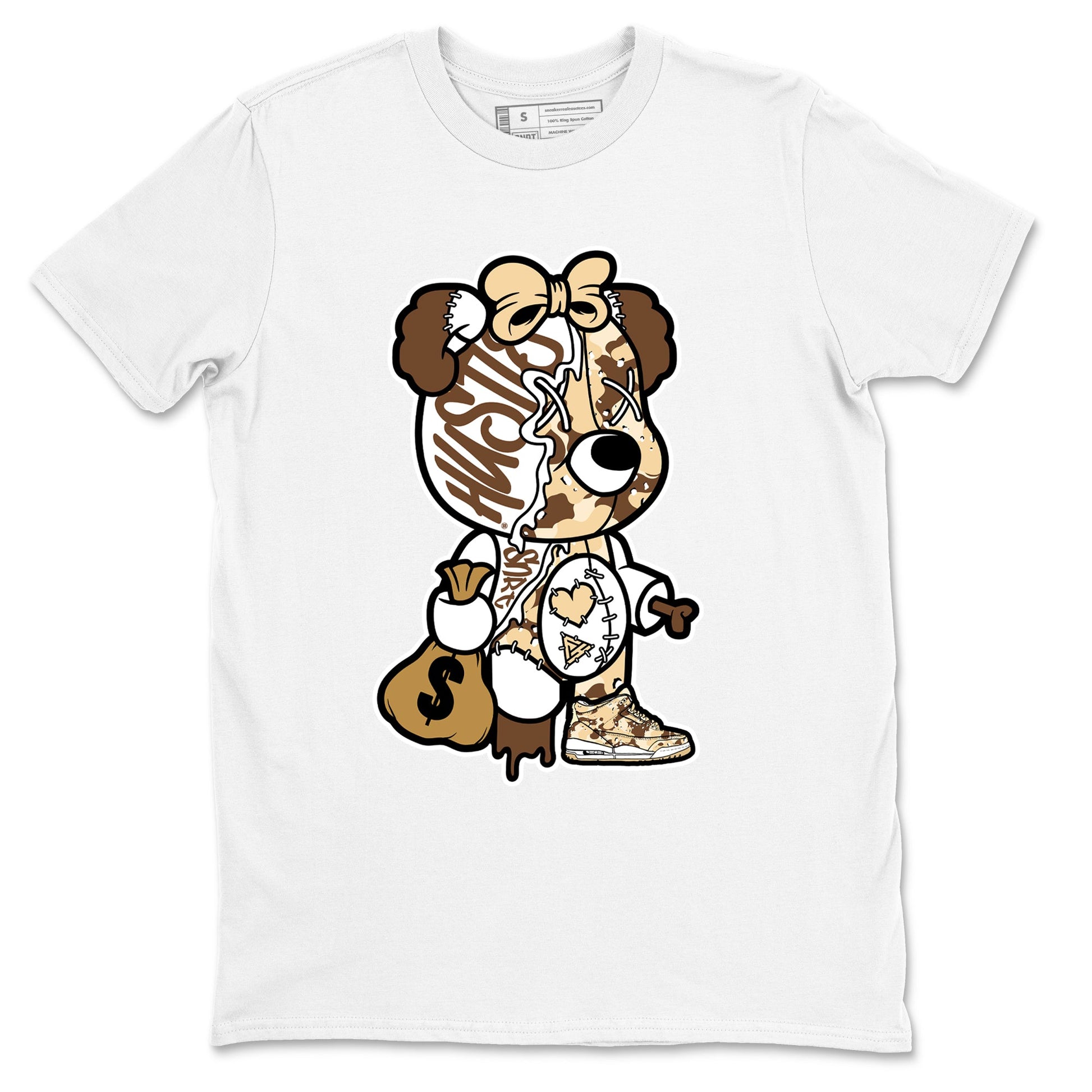 WNBA x Air Jordan 3 _esert Camo shirts to match jordans Stitched Hustle Bear unique Halloween sneaker tee Air Jordan 3 Desert Camo SNRT Sneaker Release Tees Clothing Sneakerhead ShirtsWhite 2 unisex cotton tee