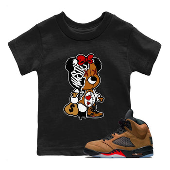 5s Archaeo Brown shirts to match jordans Stitched Hustle Bear unique Halloween sneaker tee Air Jordan 5 Archaeo Brown match shoes to clothes SNRT Sneaker Tees Youth Baby Black 1 tee