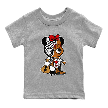 5s Archaeo Brown shirts to match jordans Stitched Hustle Bear unique Halloween sneaker tee Air Jordan 5 Archaeo Brown match shoes to clothes SNRT Sneaker Tees Youth Baby Heather Grey 2 tee