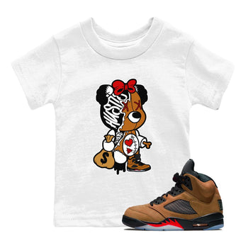5s Archaeo Brown shirts to match jordans Stitched Hustle Bear unique Halloween sneaker tee Air Jordan 5 Archaeo Brown match shoes to clothes SNRT Sneaker Tees Youth Baby White 1 tee