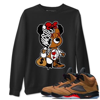 5s Archaeo Brown shirts to match jordans Stitched Hustle Bear unique Halloween sneaker tee Air Jordan 5 Archaeo Brown match shoes to clothes SNRT Sneaker Tees unisex cotton Black 1 shirts