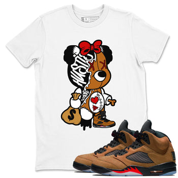 5s Archaeo Brown shirts to match jordans Stitched Hustle Bear unique Halloween sneaker tee Air Jordan 5 Archaeo Brown match shoes to clothes SNRT Sneaker Tees unisex cotton White 1 shirts