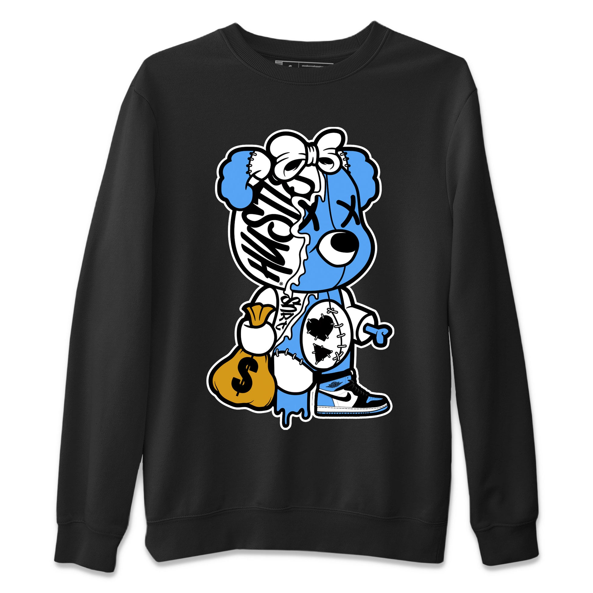 Stitched Hustle Bear SNRT Sneaker Tee - Air Jordan 1 UNC Toe - SNRT Sneaker Tee