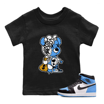 Stitched Hustle Bear SNRT Sneaker Tee Kids - Air Jordan 1 UNC Toe - SNRT Sneaker Tee