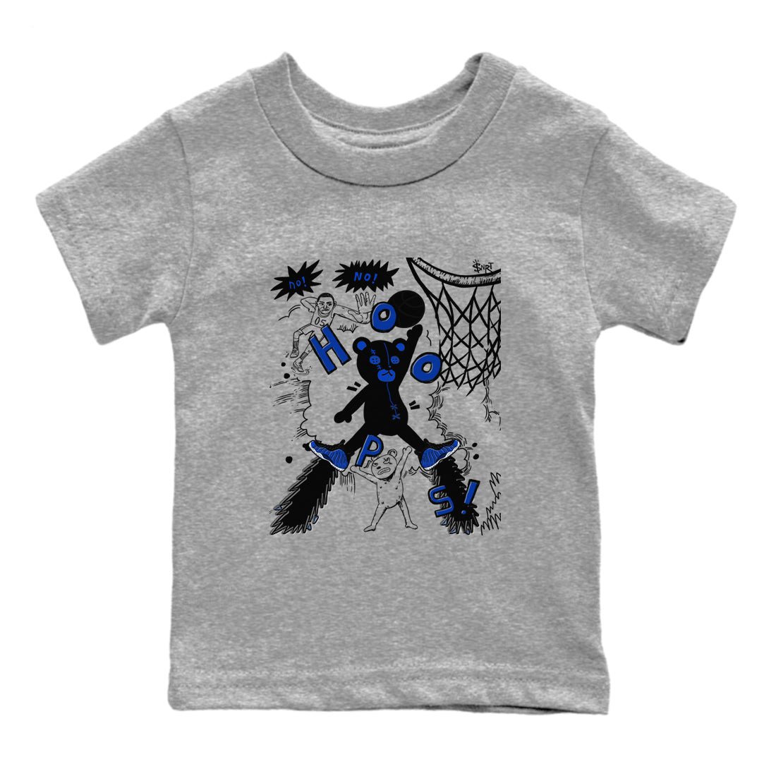 Air Foamposite One Royal shirts to match jordans Stop The Bear sneaker match tees Air Foamposite One Royal SNRT Sneaker Release Tees Youth Baby Heather Grey 2 crew neck shirts