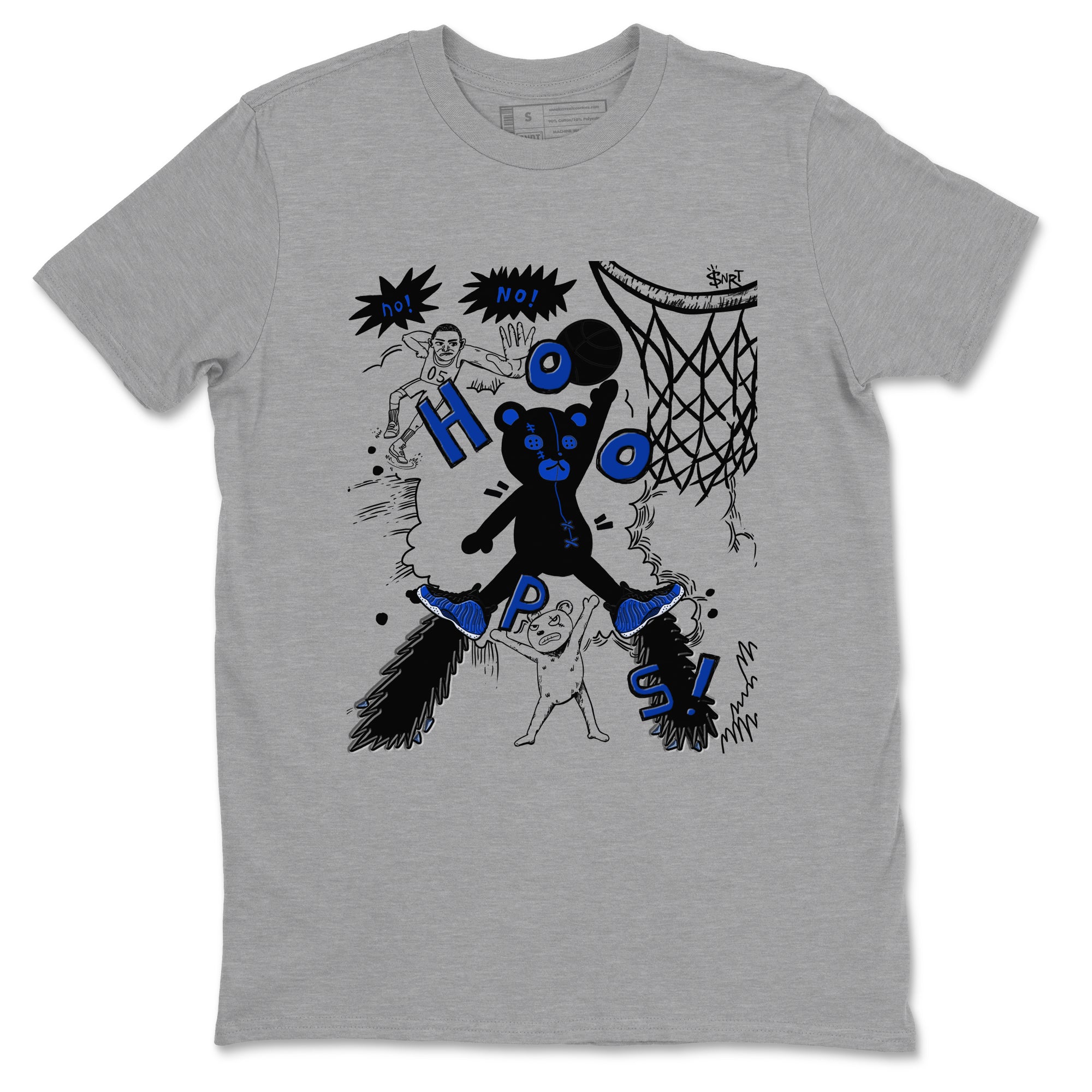 Air Foamposite One Royal shirts to match jordans Stop The Bear sneaker match tees Air Foamposite One Royal SNRT Sneaker Release Tees unisex cotton Heather Grey 2 crew neck shirts