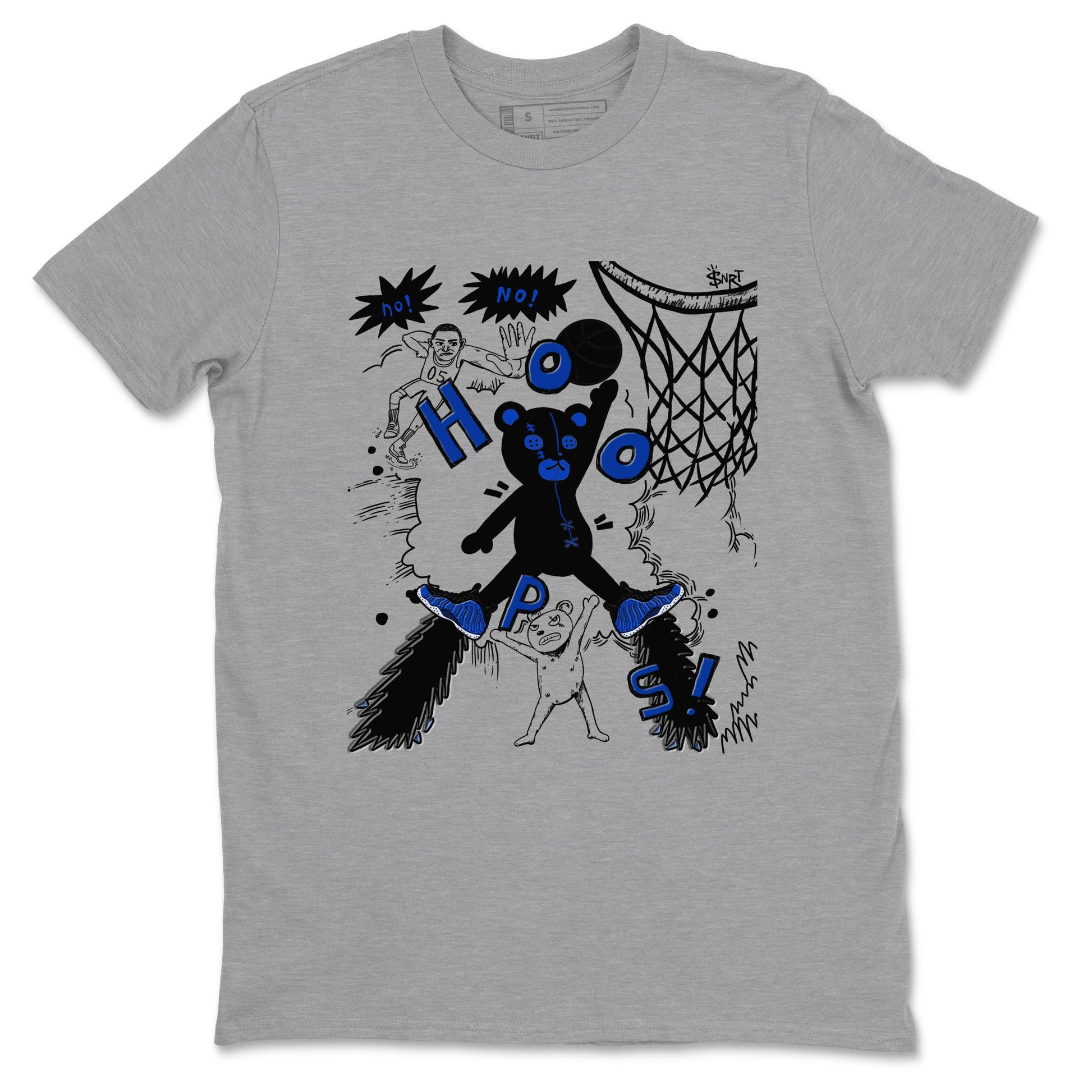 Air Foamposite One Royal shirts to match jordans Stop The Bear sneaker match tees Air Foamposite One Royal SNRT Sneaker Release Tees unisex cotton Heather Grey 2 crew neck shirts