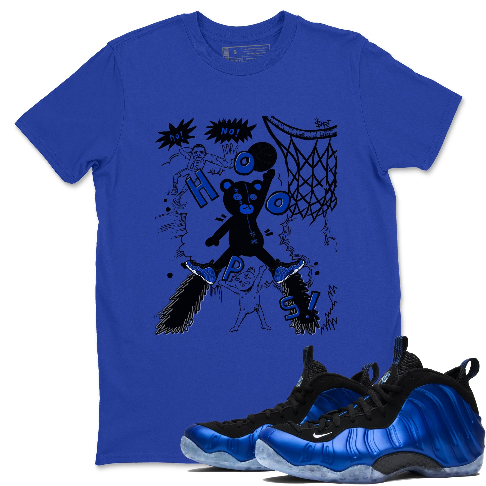Air Foamposite One Royal shirts to match jordans Stop The Bear sneaker match tees Air Foamposite One Royal SNRT Sneaker Release Tees unisex cotton Royal Blue 1 crew neck shirts