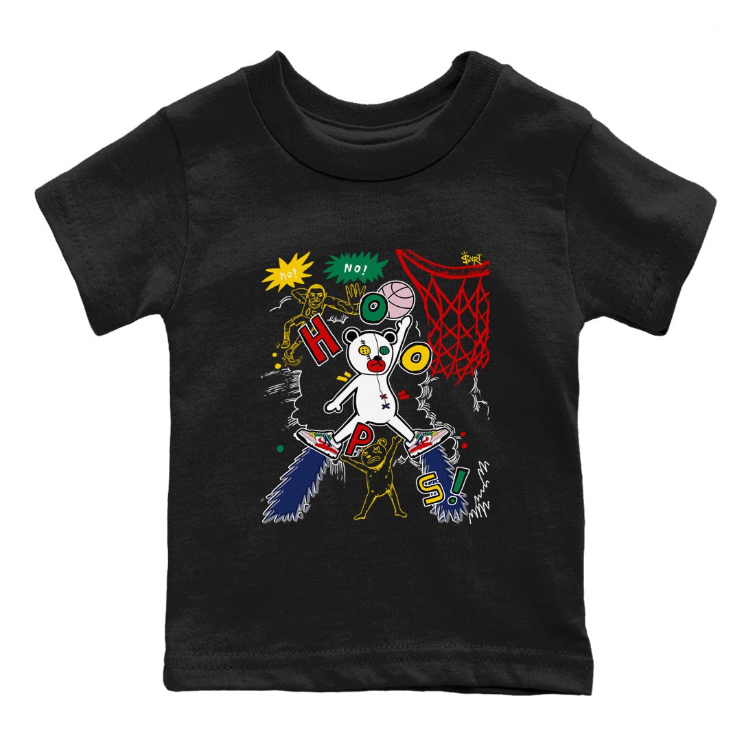 AF 3 Nigo shirtsto match jordans Stop The Bear sneaker match tees Air Force 3 Low x Nigo Blue Void and Tour Yellow match shoes to clothes SNRT Sneaker Tees Youth Baby Black 2 tee
