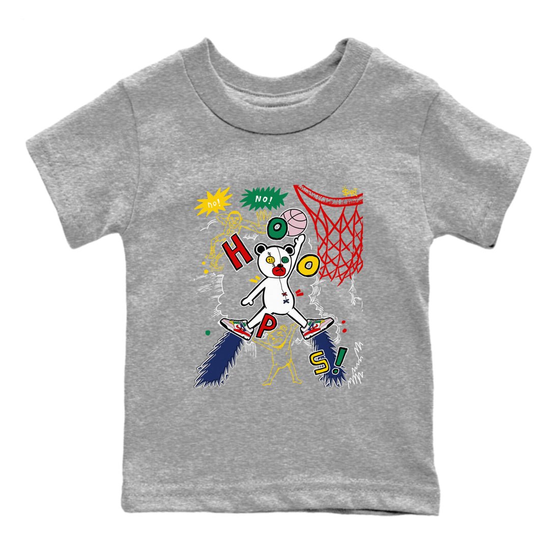 AF 3 Nigo shirtsto match jordans Stop The Bear sneaker match tees Air Force 3 Low x Nigo Blue Void and Tour Yellow match shoes to clothes SNRT Sneaker Tees Youth Baby Heather Grey 2 tee