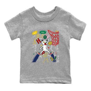 AF 3 Nigo shirtsto match jordans Stop The Bear sneaker match tees Air Force 3 Low x Nigo Blue Void and Tour Yellow match shoes to clothes SNRT Sneaker Tees Youth Baby Heather Grey 2 tee