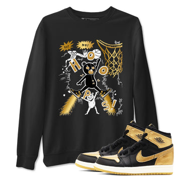 1s Black Metallic Gold shirts to match jordans Stop The Bear sneaker match tees Jordan 1 High OG Black and Gold SNRT Sneaker Release Tees unisex cotton Black 1 crew neck shirts