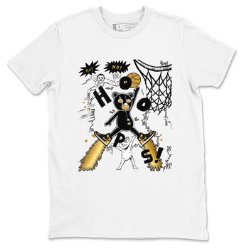 1s Black Metallic Gold shirts to match jordans Stop The Bear sneaker match tees Jordan 1 High OG Black and Gold SNRT Sneaker Release Tees unisex cotton White 2 crew neck shirts