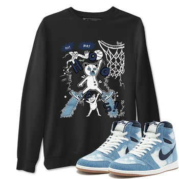 1s Denim shirts to match jordans Stop The Bear sneaker match tees Air Jordan 1 Denim SNRT Sneaker Tees streetwear brand Black 1 unisex cotton tee