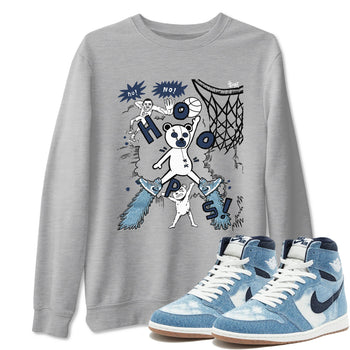 1s Denim shirts to match jordans Stop The Bear sneaker match tees Air Jordan 1 Denim SNRT Sneaker Tees streetwear brand Heather Grey 1 unisex cotton tee