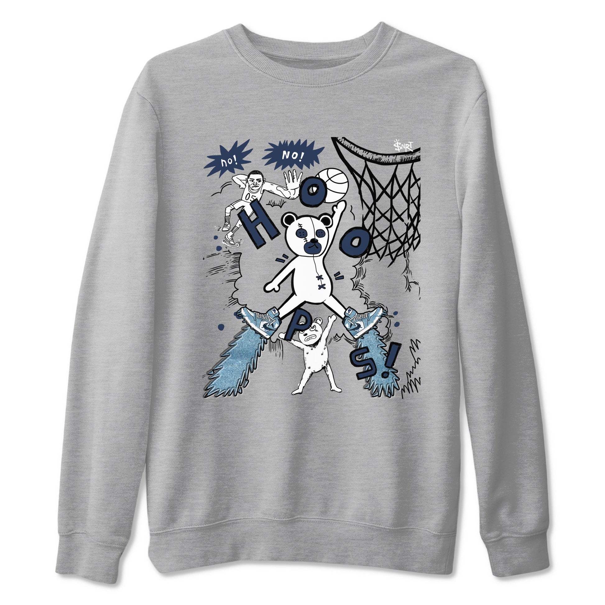 1s Denim shirts to match jordans Stop The Bear sneaker match tees Air Jordan 1 Denim SNRT Sneaker Tees streetwear brand Heather Grey 2 unisex cotton tee