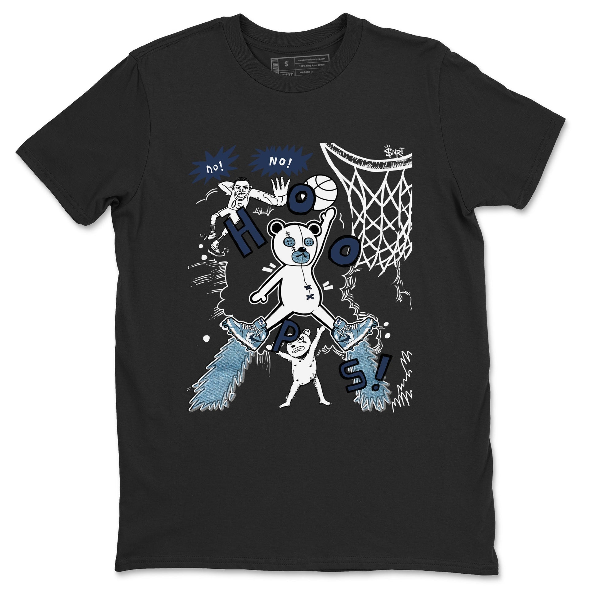 1s Denim shirts to match jordans Stop The Bear sneaker match tees Air Jordan 1 Denim SNRT Sneaker Tees streetwear brand Black 2 unisex cotton tee