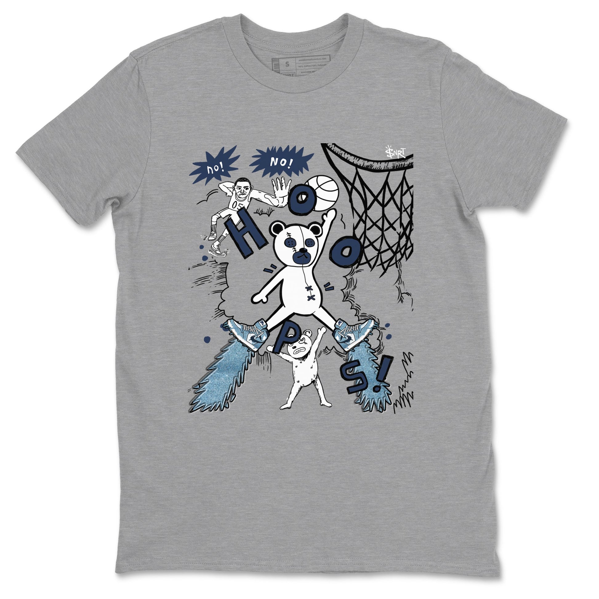 1s Denim shirts to match jordans Stop The Bear sneaker match tees Air Jordan 1 Denim SNRT Sneaker Tees streetwear brand Heather Grey 2 unisex cotton tee