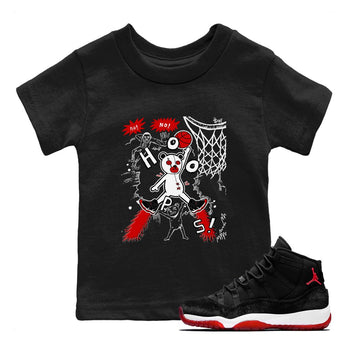 11s Bred Velvet shirts to match jordans Stop The Bear sneaker match tees Air Jordan 11 Retro Bred Velvet match shoes to clothes SNRT Sneaker Tees Youth Baby Black 1 tee