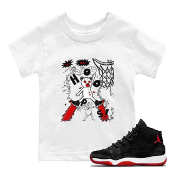 11s Bred Velvet shirts to match jordans Stop The Bear sneaker match tees Air Jordan 11 Retro Bred Velvet match shoes to clothes SNRT Sneaker Tees Youth Baby White 1 tee