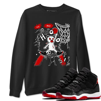 11s Bred Velvet shirts to match jordans Stop The Bear sneaker match tees Air Jordan 11 Retro Bred Velvet match shoes to clothes SNRT Sneaker Tees unisex cotton Black 1 shirts