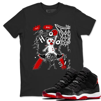 11s Bred Velvet shirts to match jordans Stop The Bear sneaker match tees Air Jordan 11 Retro Bred Velvet match shoes to clothes SNRT Sneaker Tees unisex cotton Black 1 shirts