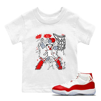 11s Cherry shirts to match jordans Stop The Bear sneaker match tees Air Jordan 11 Retro Cherry match shoes to clothes SNRT Sneaker Tees Youth Baby White 1 tee