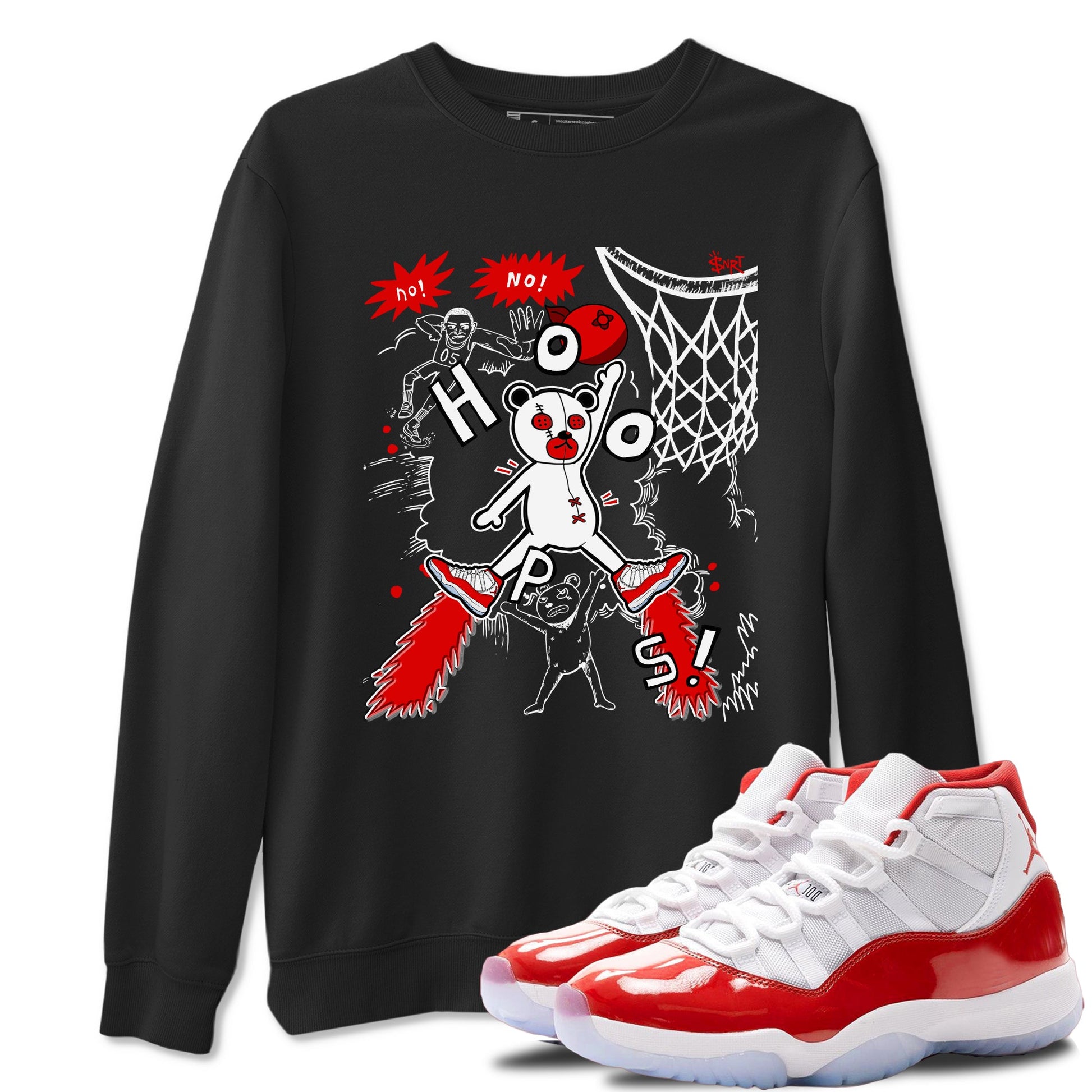 11s Cherry shirts to match jordans Stop The Bear sneaker match tees Air Jordan 11 Retro Cherry match shoes to clothes SNRT Sneaker Tees unisex cotton Black 1 shirts