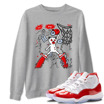 11s Cherry shirts to match jordans Stop The Bear sneaker match tees Air Jordan 11 Retro Cherry match shoes to clothes SNRT Sneaker Tees unisex cotton Heather Grey 1 shirts