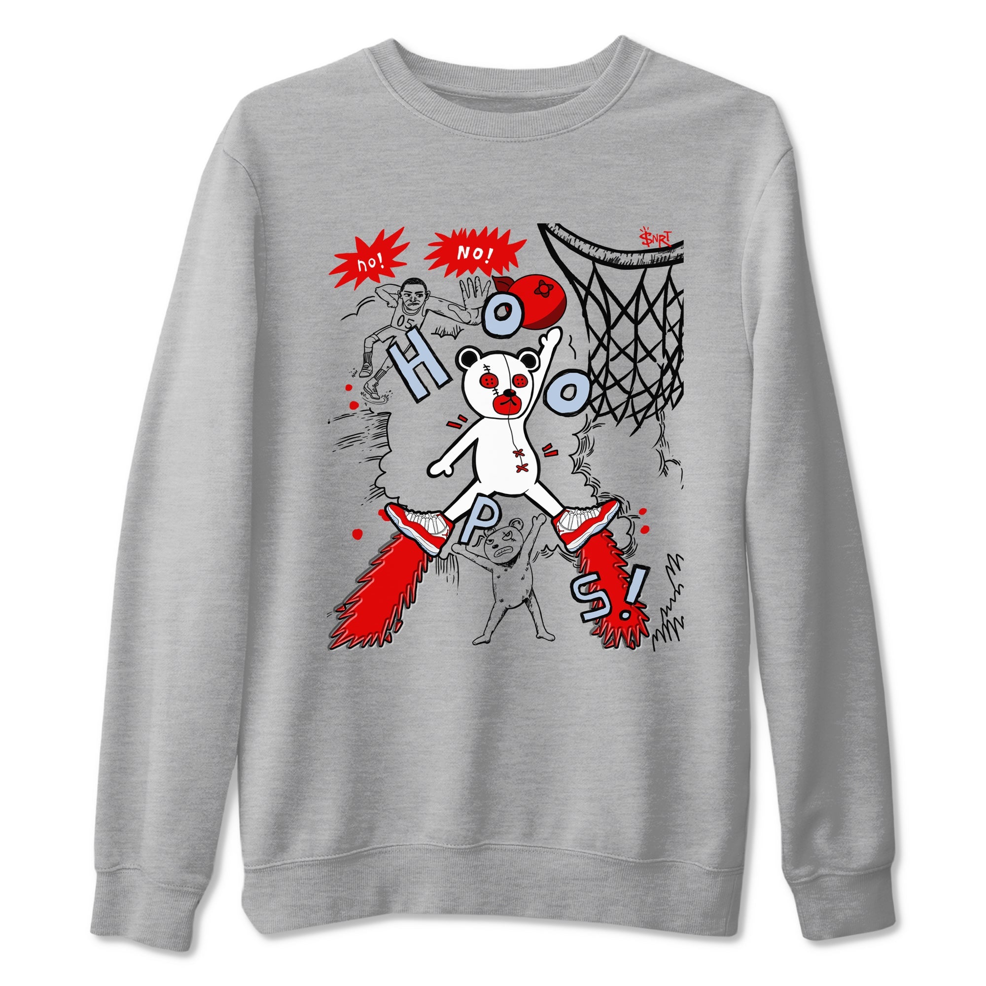 11s Cherry shirts to match jordans Stop The Bear sneaker match tees Air Jordan 11 Retro Cherry match shoes to clothes SNRT Sneaker Tees unisex cotton Heather Grey 2 shirts