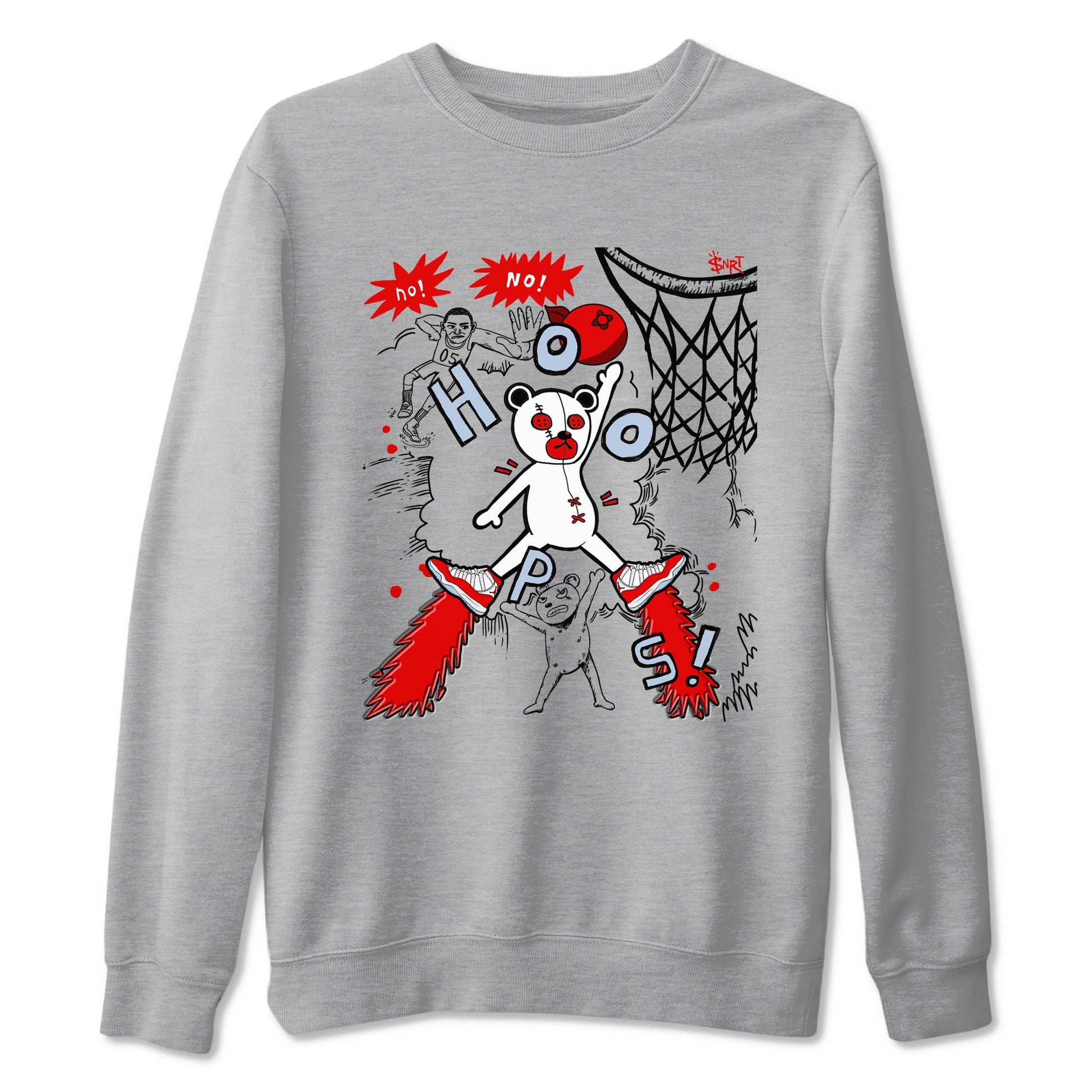 11s Cherry shirts to match jordans Stop The Bear sneaker match tees Air Jordan 11 Retro Cherry match shoes to clothes SNRT Sneaker Tees unisex cotton Heather Grey 2 shirts